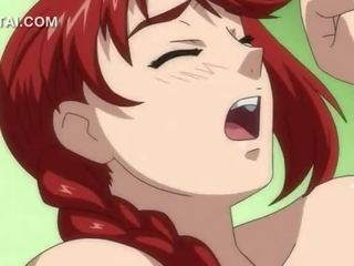 Naken rödhårig animen skol blåsning pecker i sextionio