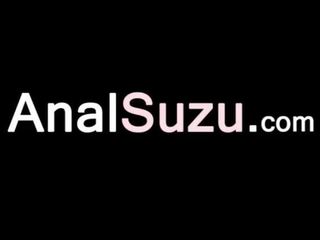 Gilus analinis seksas su plaukuotas japoniškas grožis