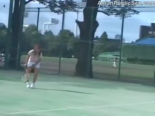 Asian Tennis Court Public sex film