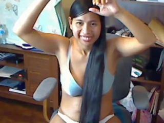 Pleasant Long Haired Asian Striptease and Hairplay: HD xxx film da